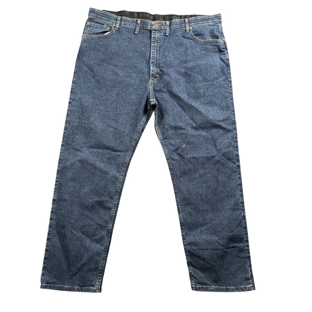 Wrangler Regular Fit Jeans Men 44x28 (Tag 44x30) Dark Wash Comfort Flex Waist